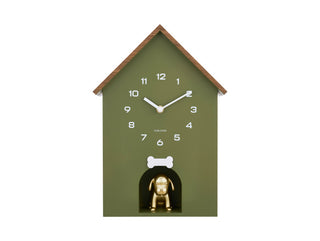 Karlsson Wall Clock Dog House with wooden roof 小狗鐘