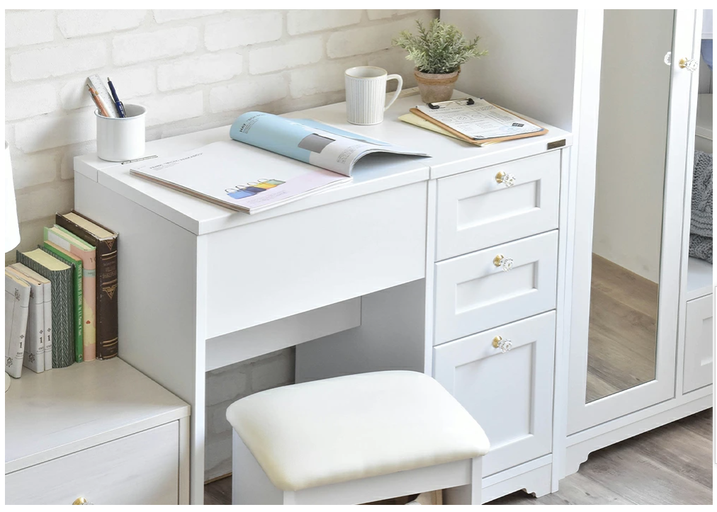 Clearance Sale -  Sato Sangyo ANRI Dressing Table with Stool / White