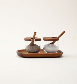 ASPLUND Wood Collection 2PCS Oval Glass Jar Cutlery Set