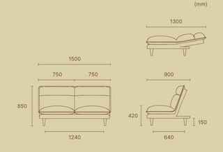 Korea RosaMansion TARS Folding Fabric Sofa
