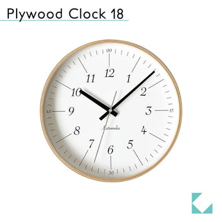 KATOMOKU 加藤木工 Plywood Clock 18 掛墻鐘