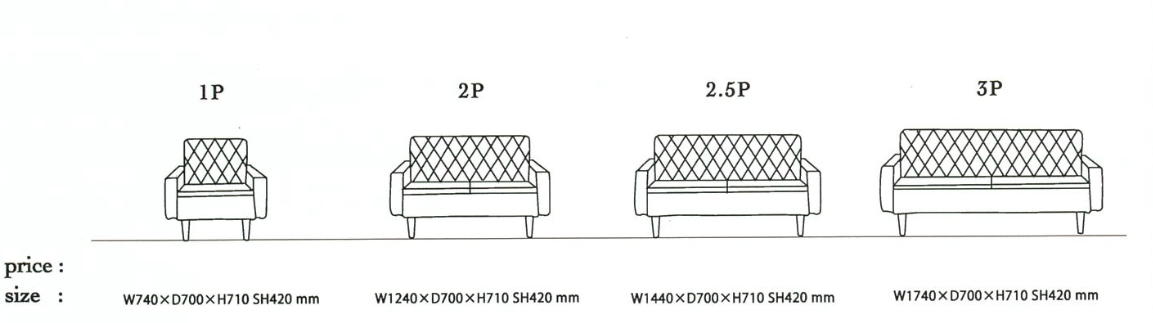 EDEL SOFA (Without Armparts)