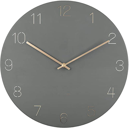 Kalsson Wall Clock Charm Engraved Numbers (Jungle Green)