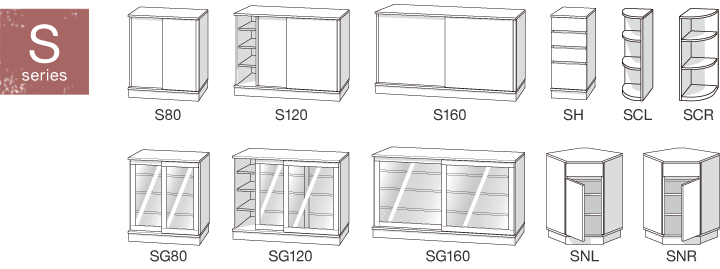Fujii Sukiman-kun Counter - Sliding Door Cabinet (Polycarbonate type)